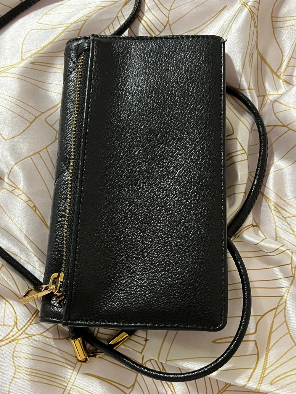 Rachel Zoe Black Quilted Crossbody with Gold RZ Logo